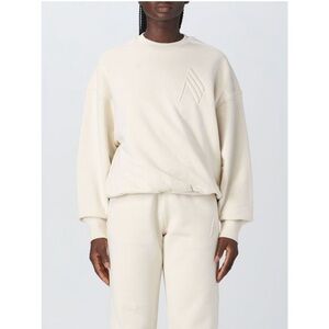 The Attico Maeve logo embossed sweatshirt ivory cream crop sweater small